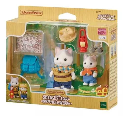 Sylvanian families gatos latte exploradores