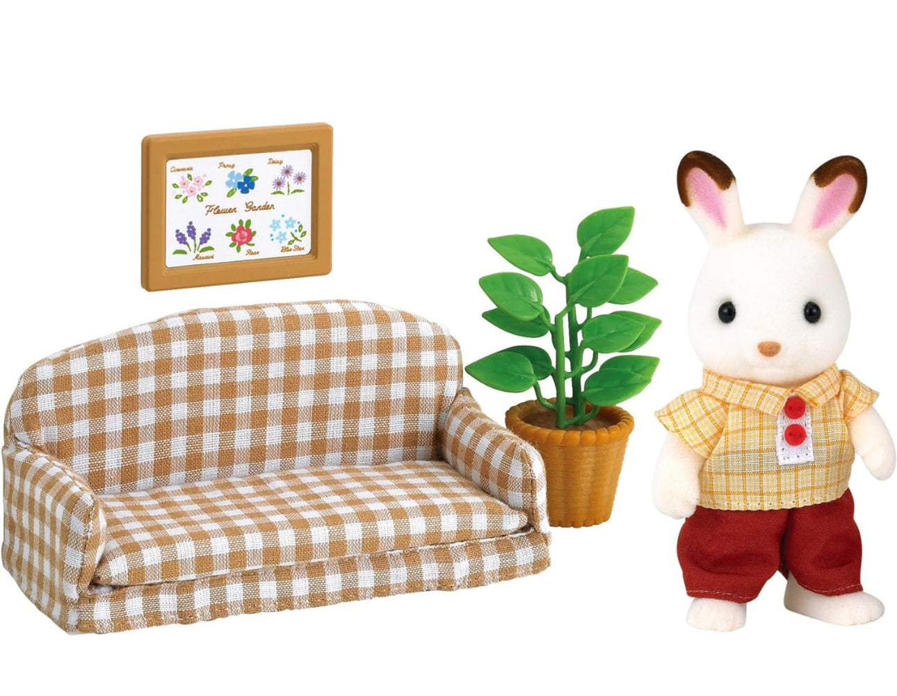 Sylvanian families papá conejo chocolate sillón