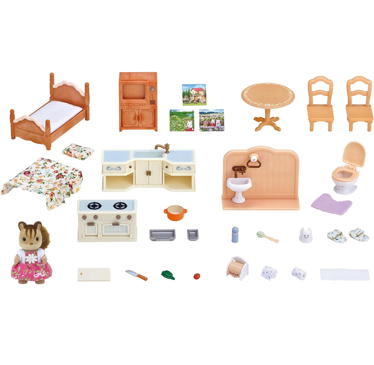 Sylvanian families set muebles para casa con ardillita