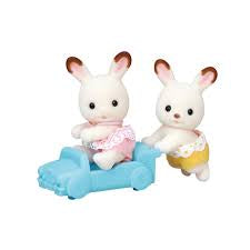 Sylvanian families conejos chocolate gemelos