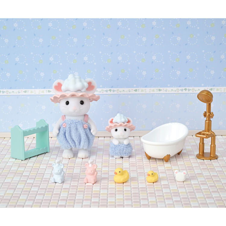 Sylvanian families set de ratones hora del baño