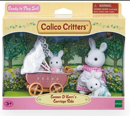 Sylvanian families set carreola conejos Connor y Kerri