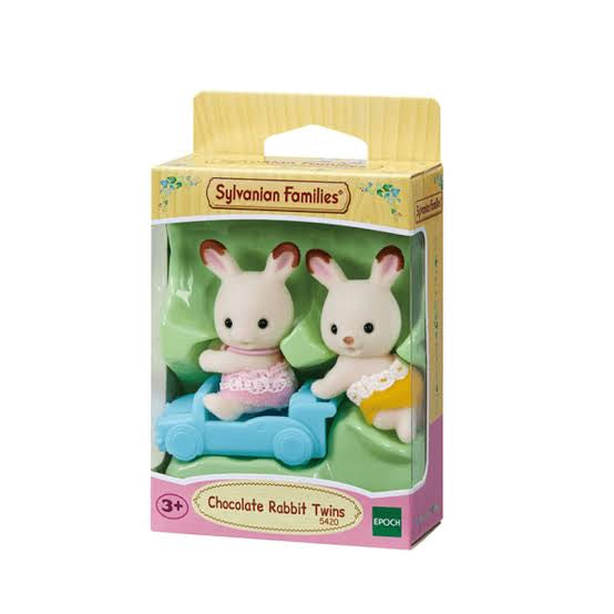 Sylvanian families conejos chocolate gemelos