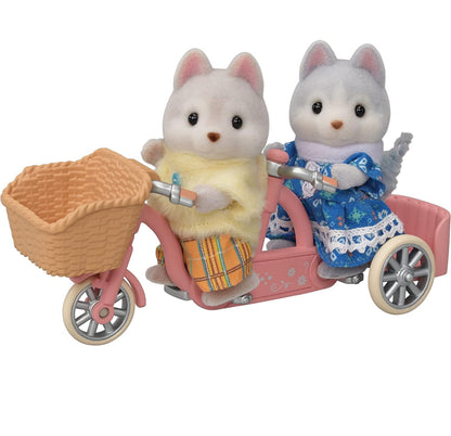 Sylvanian families husky hermanos bicicleta