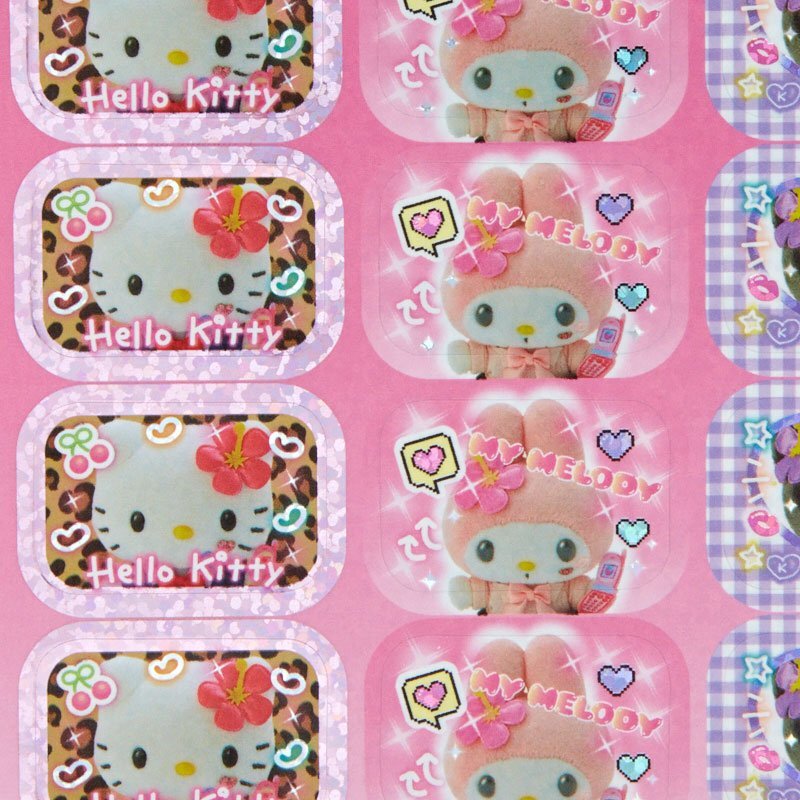 Sanrio Characters stickers holograficos (Tokimeki Heisei Kogal series)