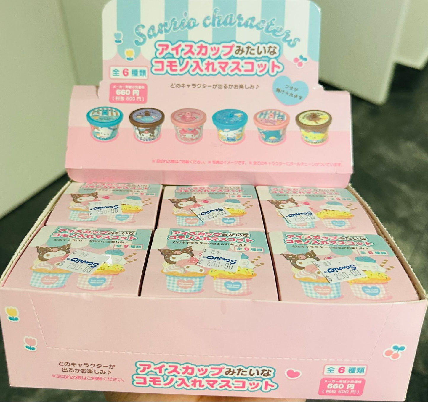 Sanrio characters caja individual sorpresa llavero de botesito